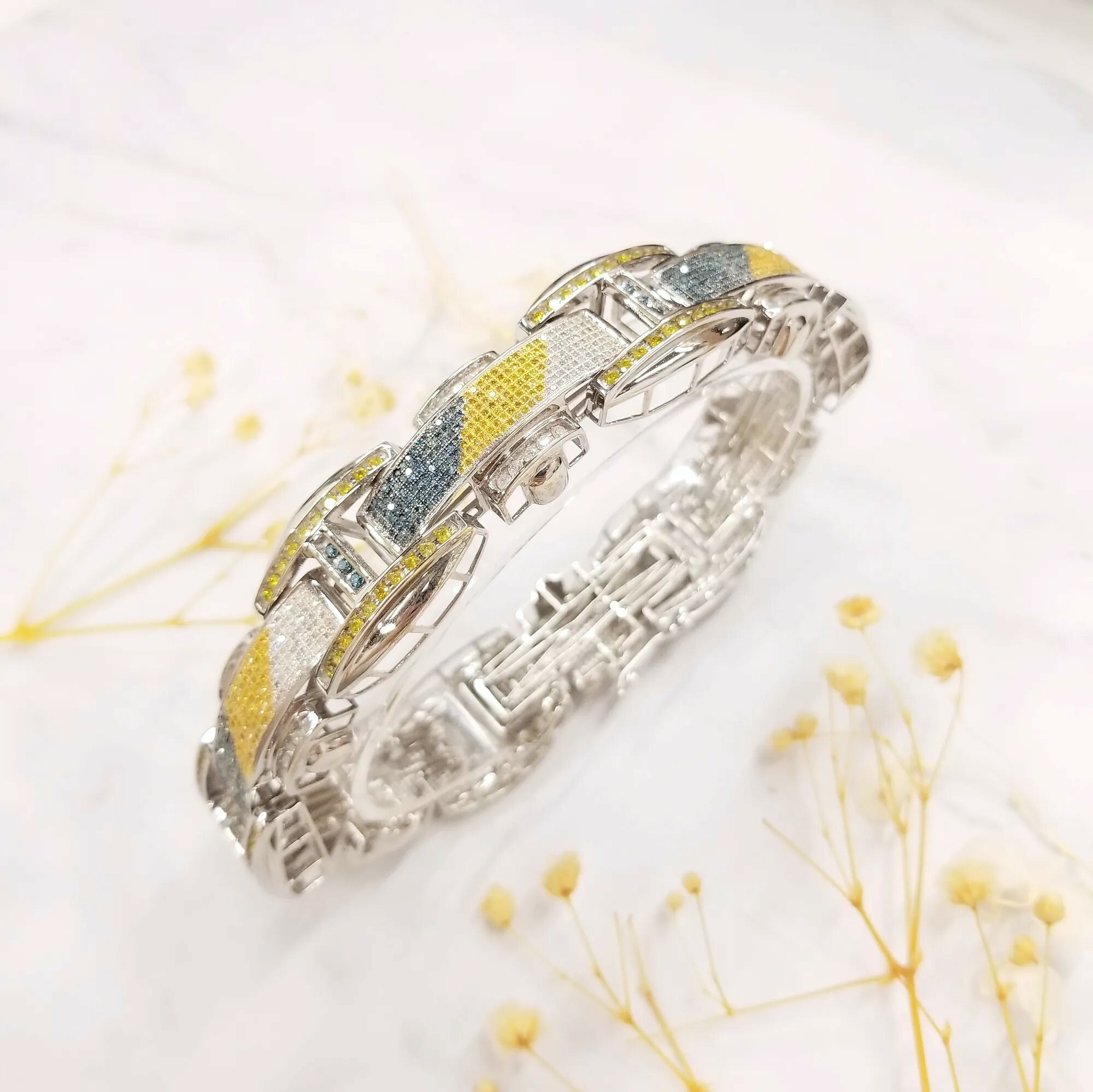 14K White Gold 5.88ct Diamond Bracelet