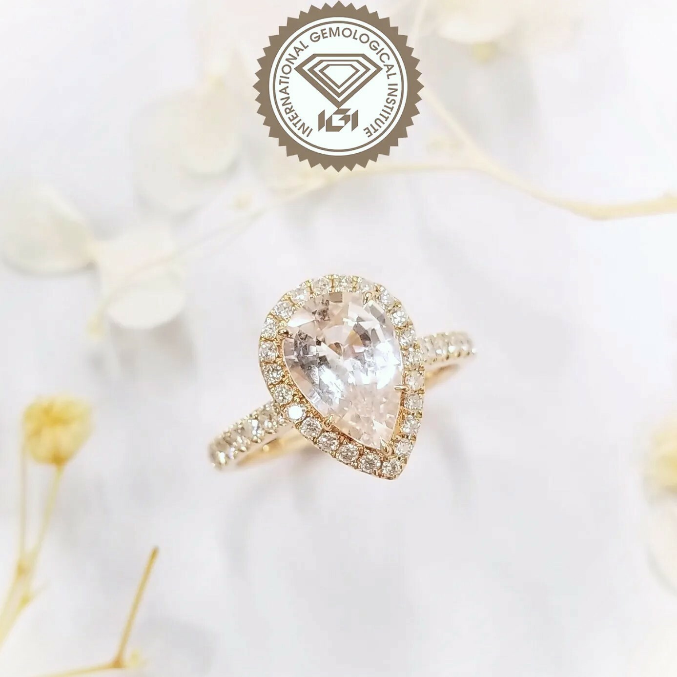 18K Rose Gold 2.24ct Sapphire and Diamond Ring