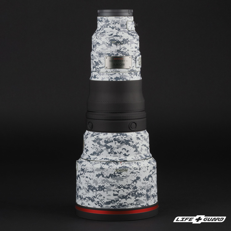 LIFE+GUARD 鏡頭貼膜安裝示意，適用 SONY FE 300mm F2.8 GM