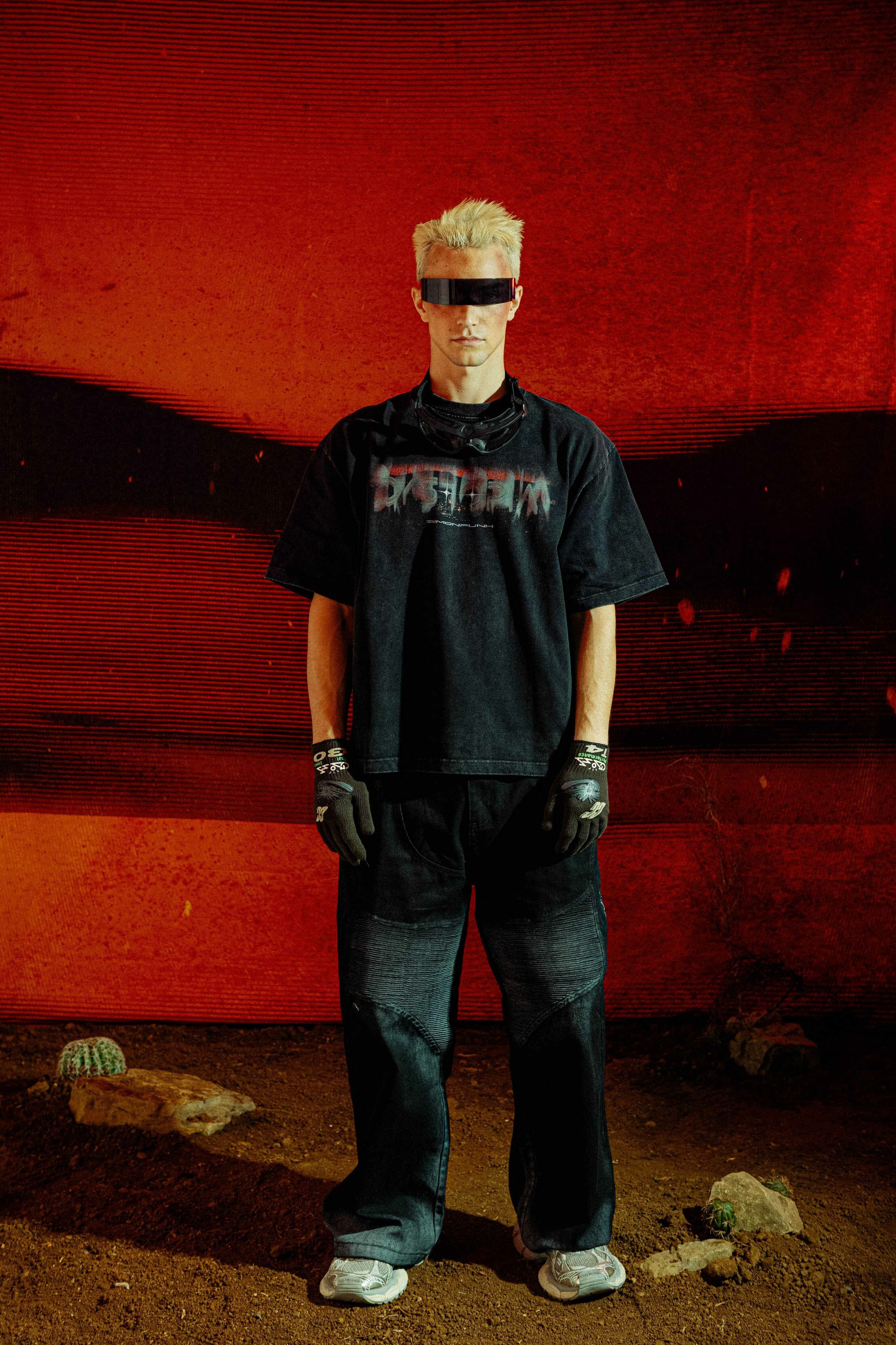 SIMON PUNK Project-009 特務 機車 拼接 做舊 長褲