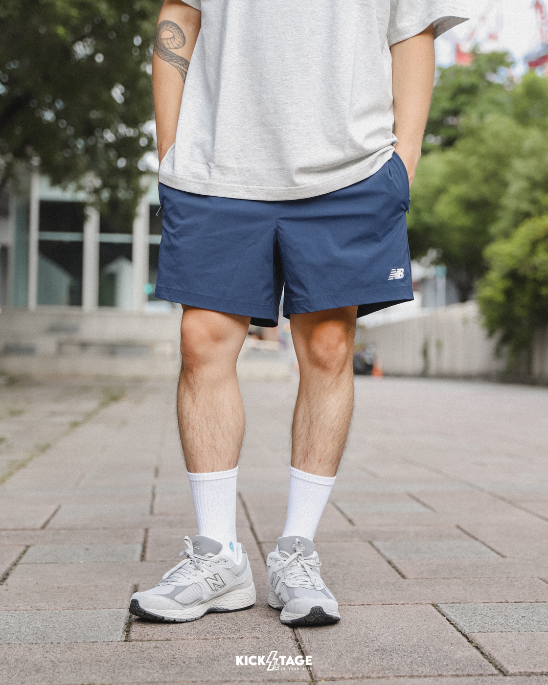男款 NEW BALANCE ATHLETICS STRETCH 沼澤綠 石板灰 海軍藍 經典黑 5吋 梭織 運動 短褲【MS41517】