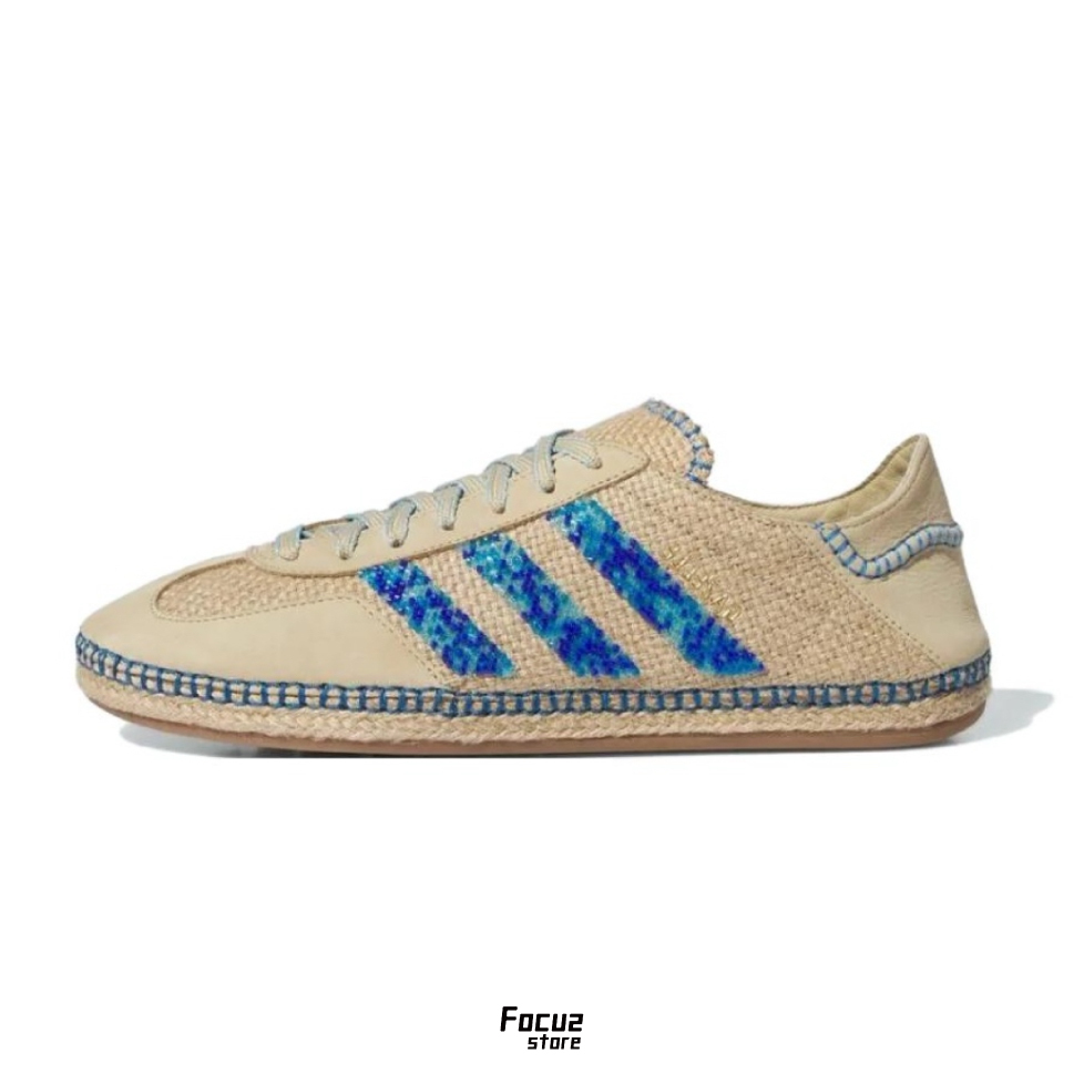 【Focus Store】預購 Clot x Adidas Originals Gazelle "Linen Khaki Light Blue" 亞麻卡其 藍串珠 IH3641