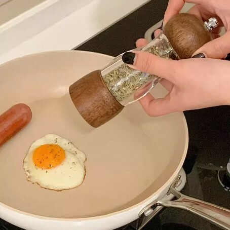 《4654》復古木質透明手動調味瓶