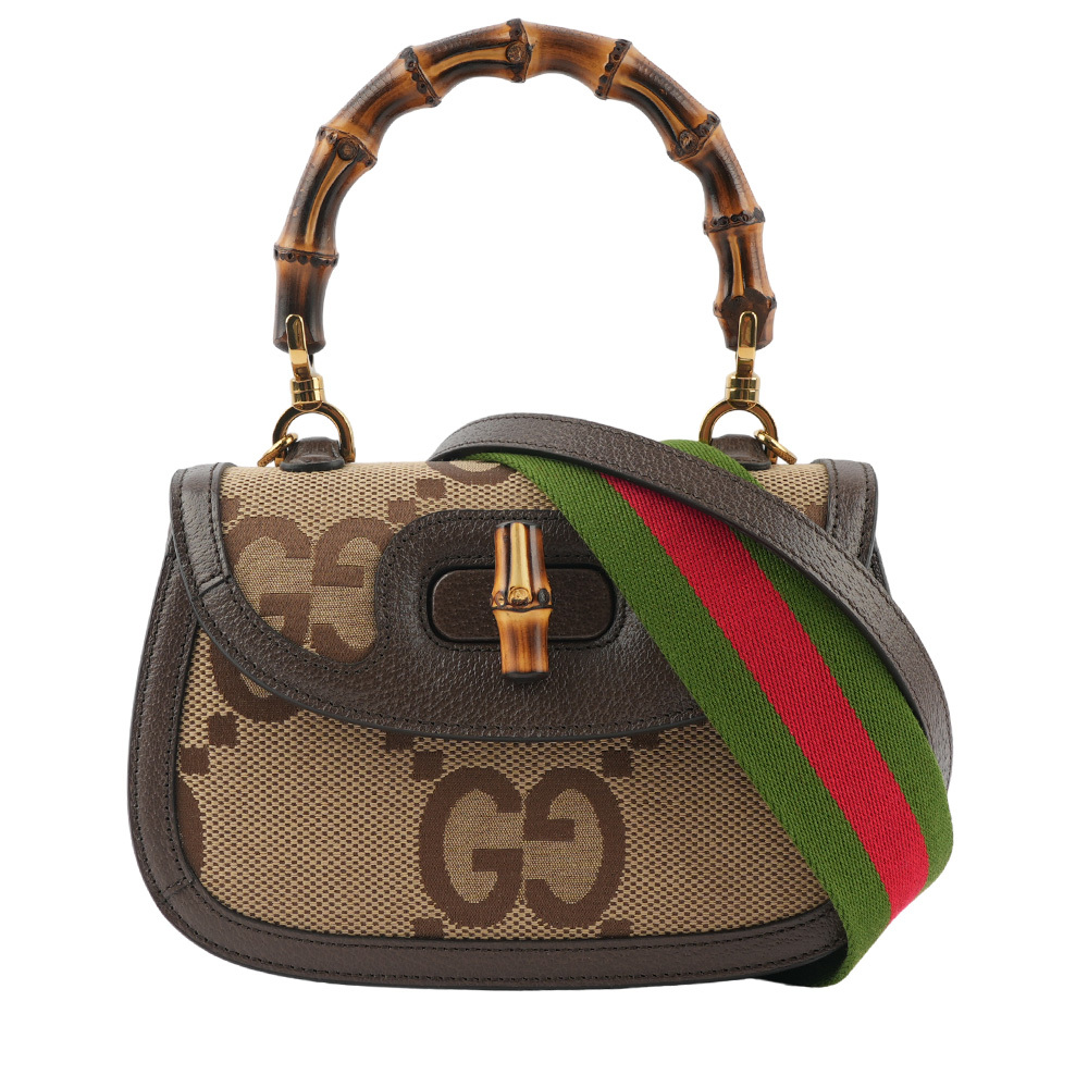 【GUCCI】Bamboo 1947 大標誌手提/斜背二用小型竹節包