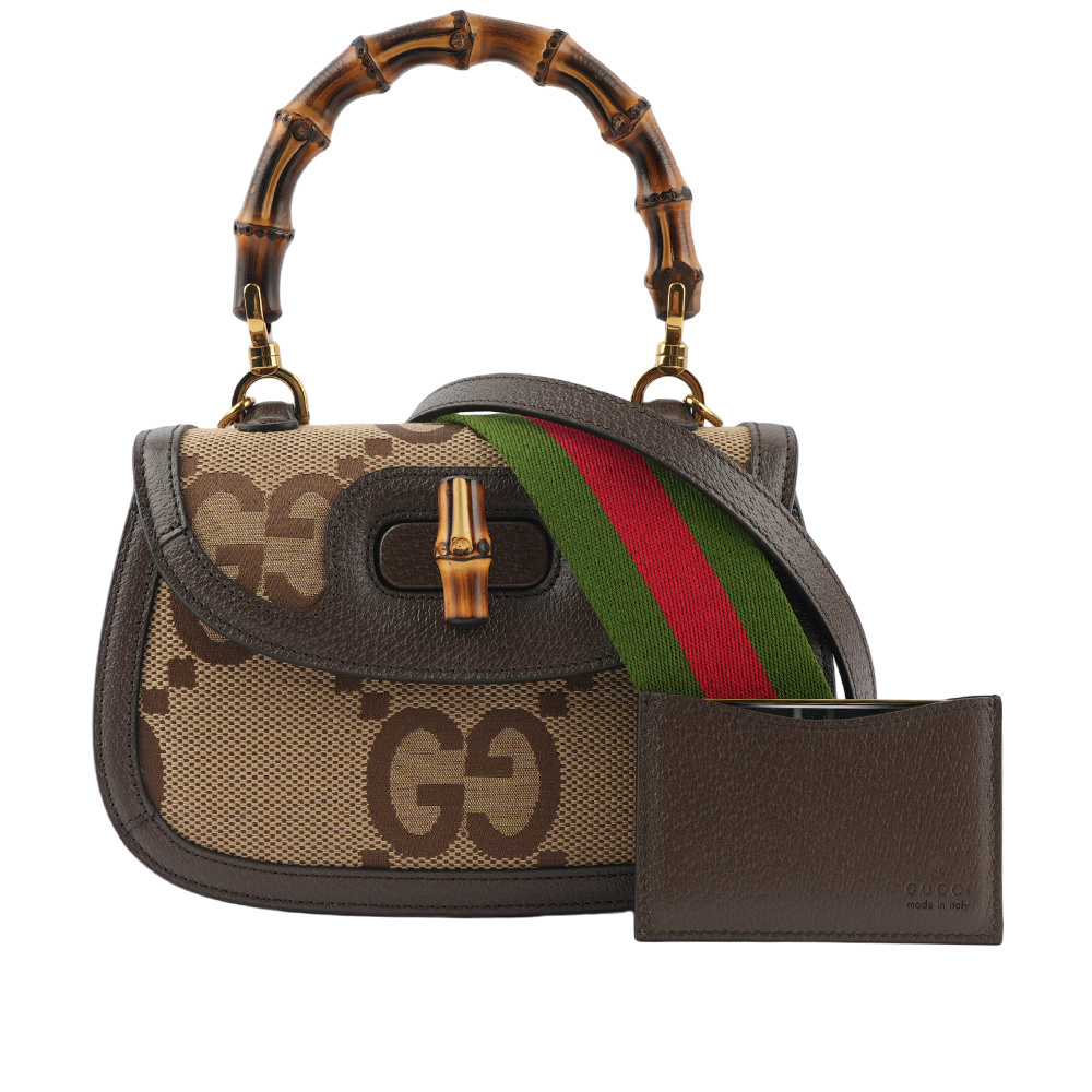 【GUCCI】Bamboo 1947 大標誌手提/斜背二用小型竹節包