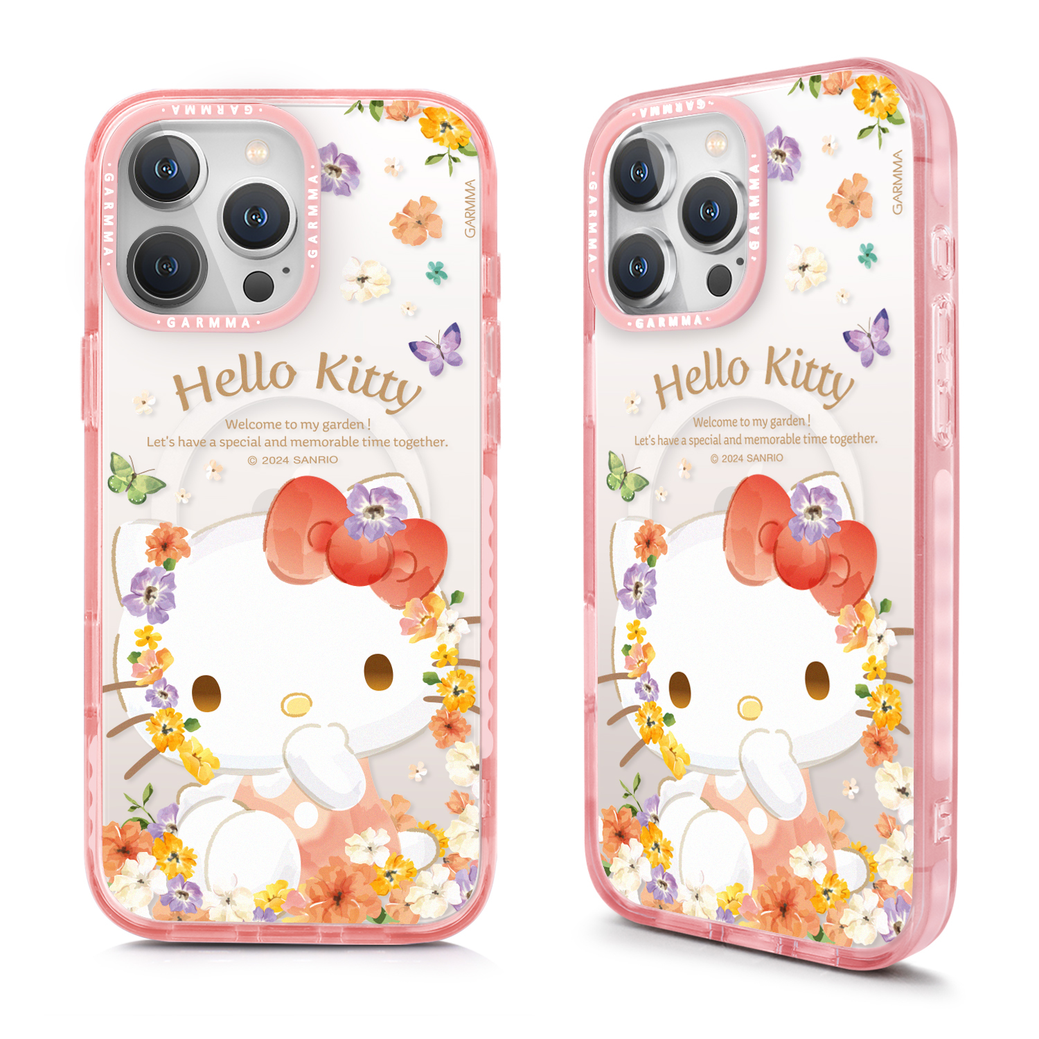 Hello Kitty iPhone 15系列 磁吸款保護殼 花田漫步