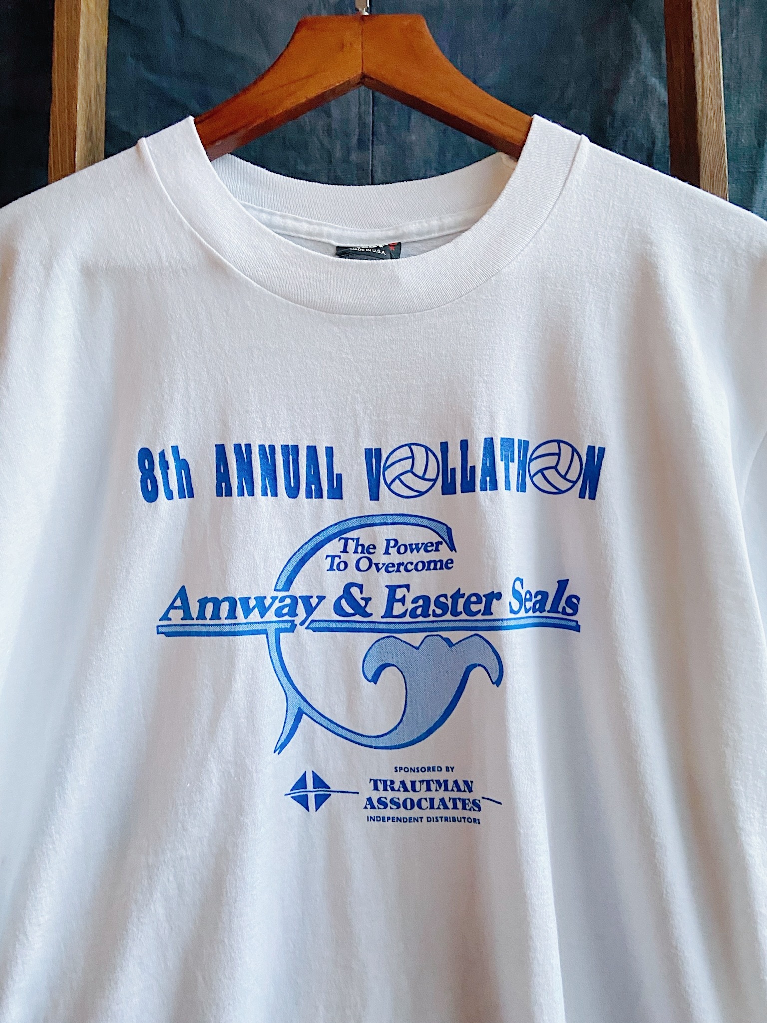 Vintage Volley Ball T-shirt  / 美國製排球白色古著短踢