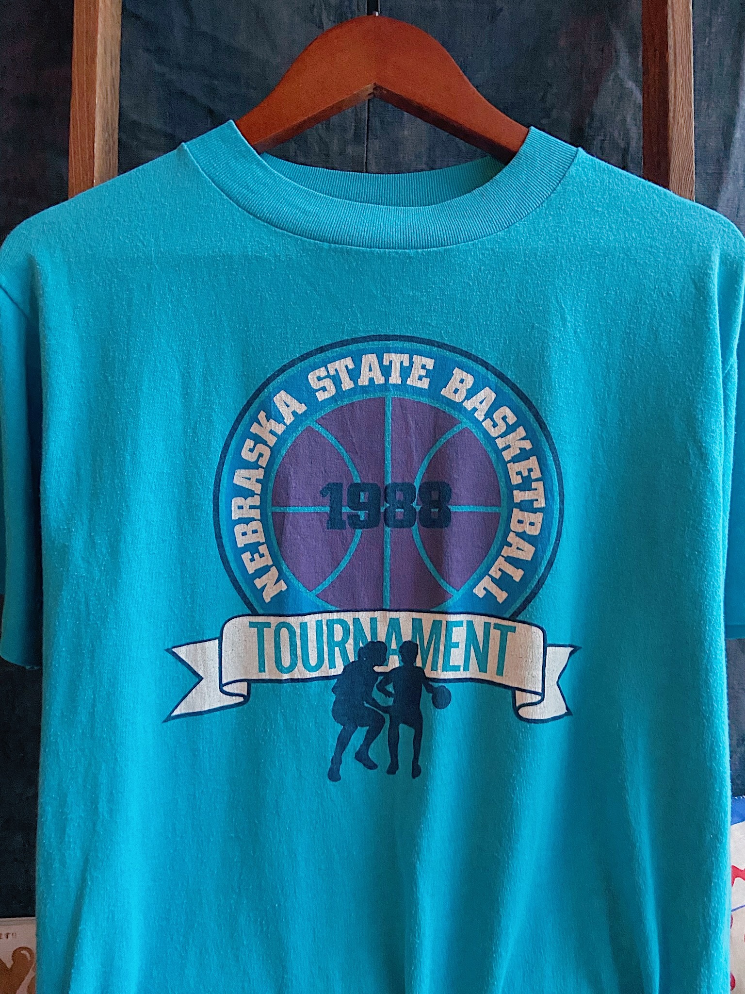 Vintage BasketBall T-shirt  / 美國製籃球藍色古著短踢
