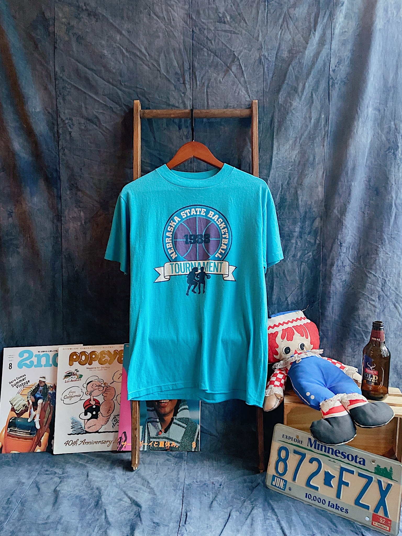 Vintage BasketBall T-shirt  / 美國製籃球藍色古著短踢