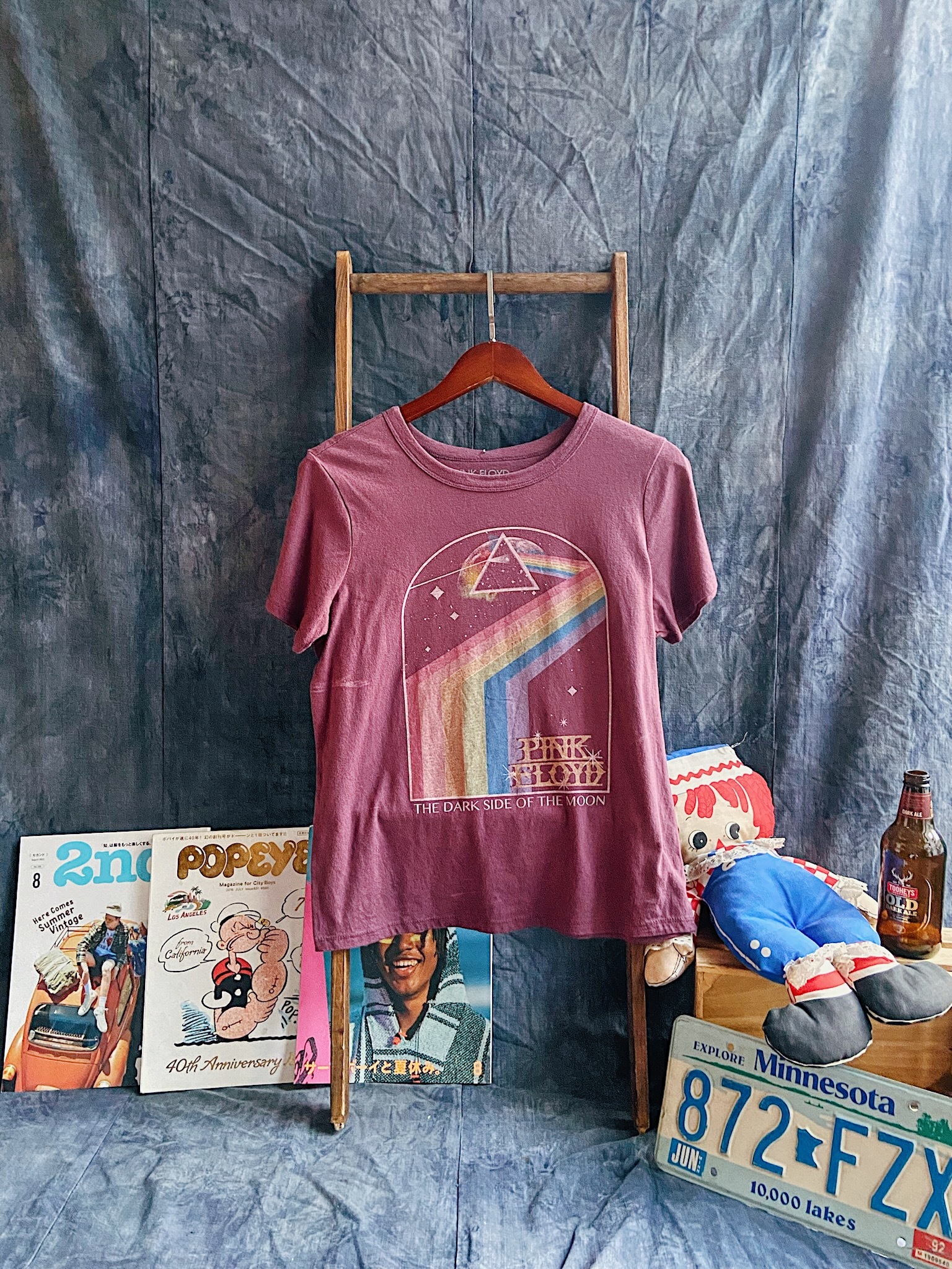 Vintage PINK FLOYD T-shirt  / 美國製籃球藍色古著短踢