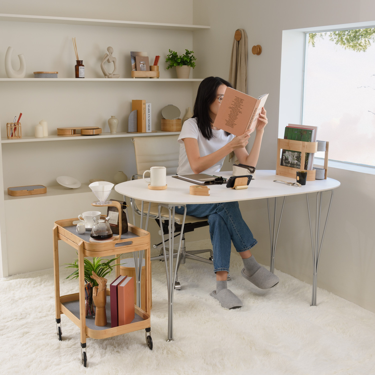 北歐風居家辦公間布置