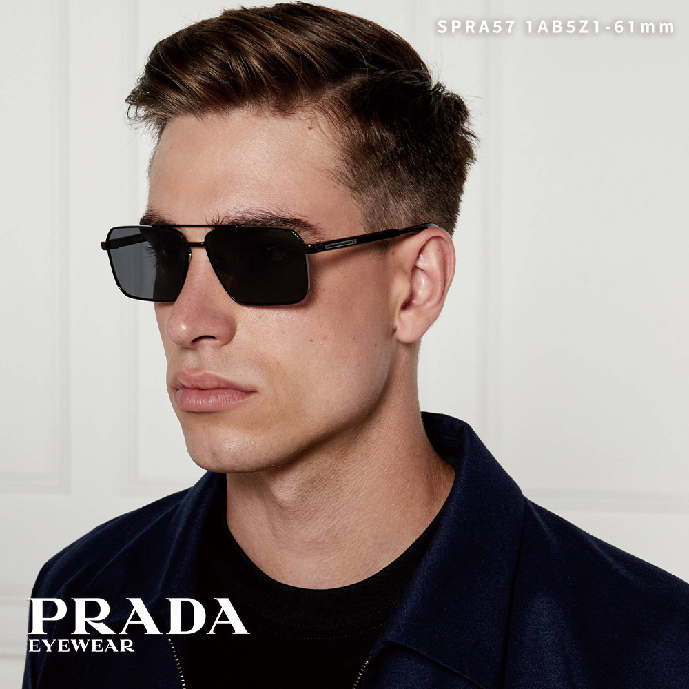 【PRADA】SPR A57 1AB-5Z1-61mm 飛行員太陽眼鏡(偏光鏡片)♥