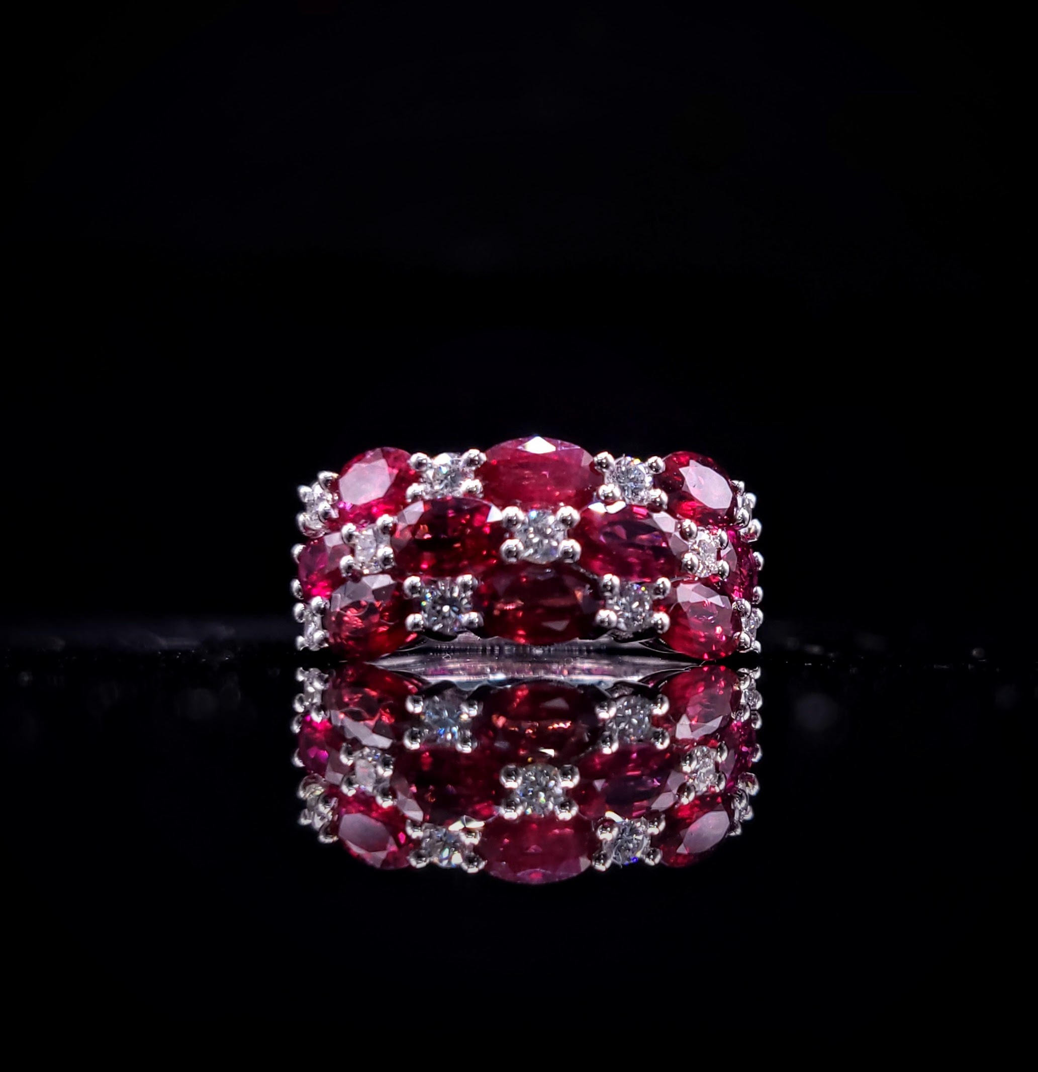 18K White Gold 3.16ct Ruby and Diamond Ring