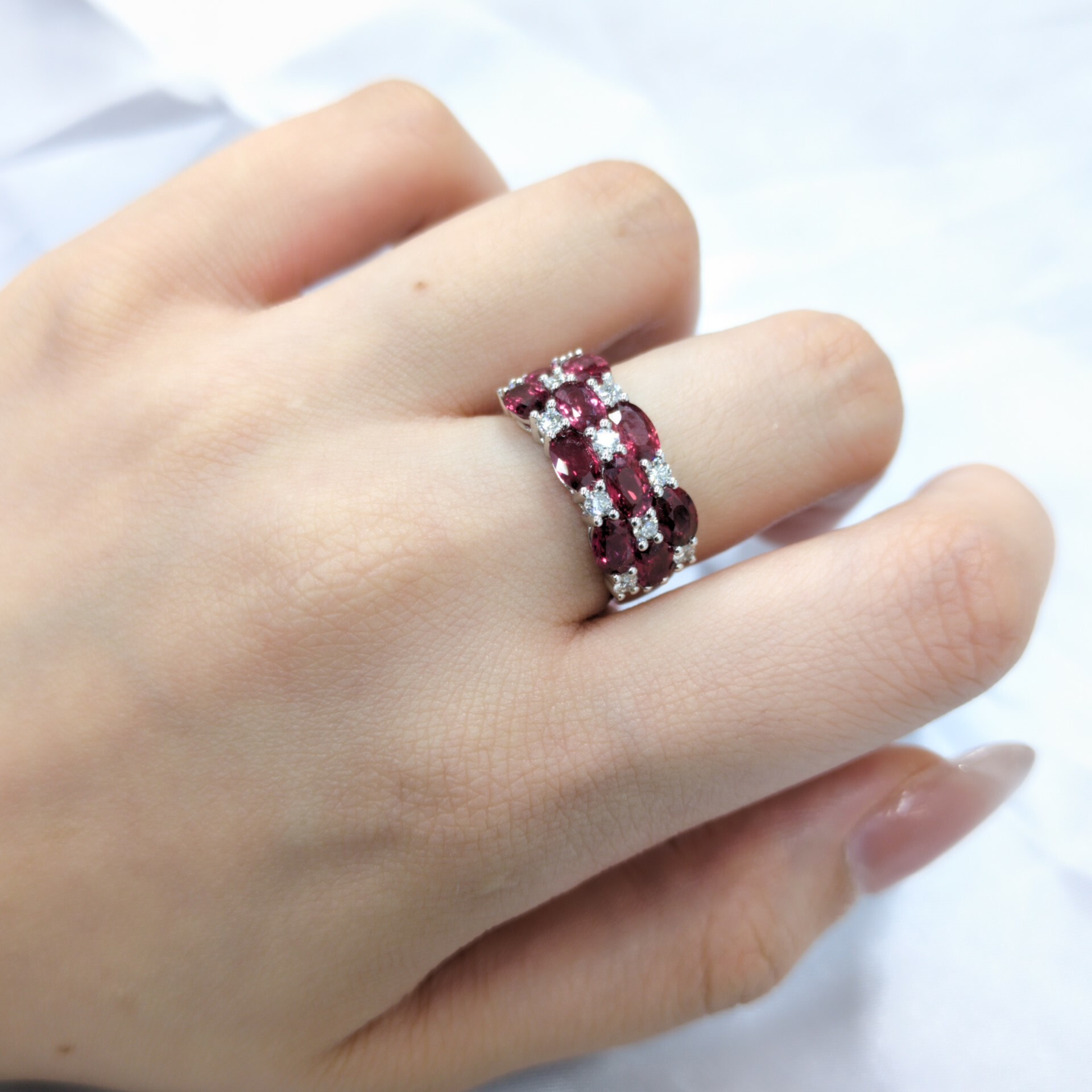 18K White Gold 3.16ct Ruby and Diamond Ring