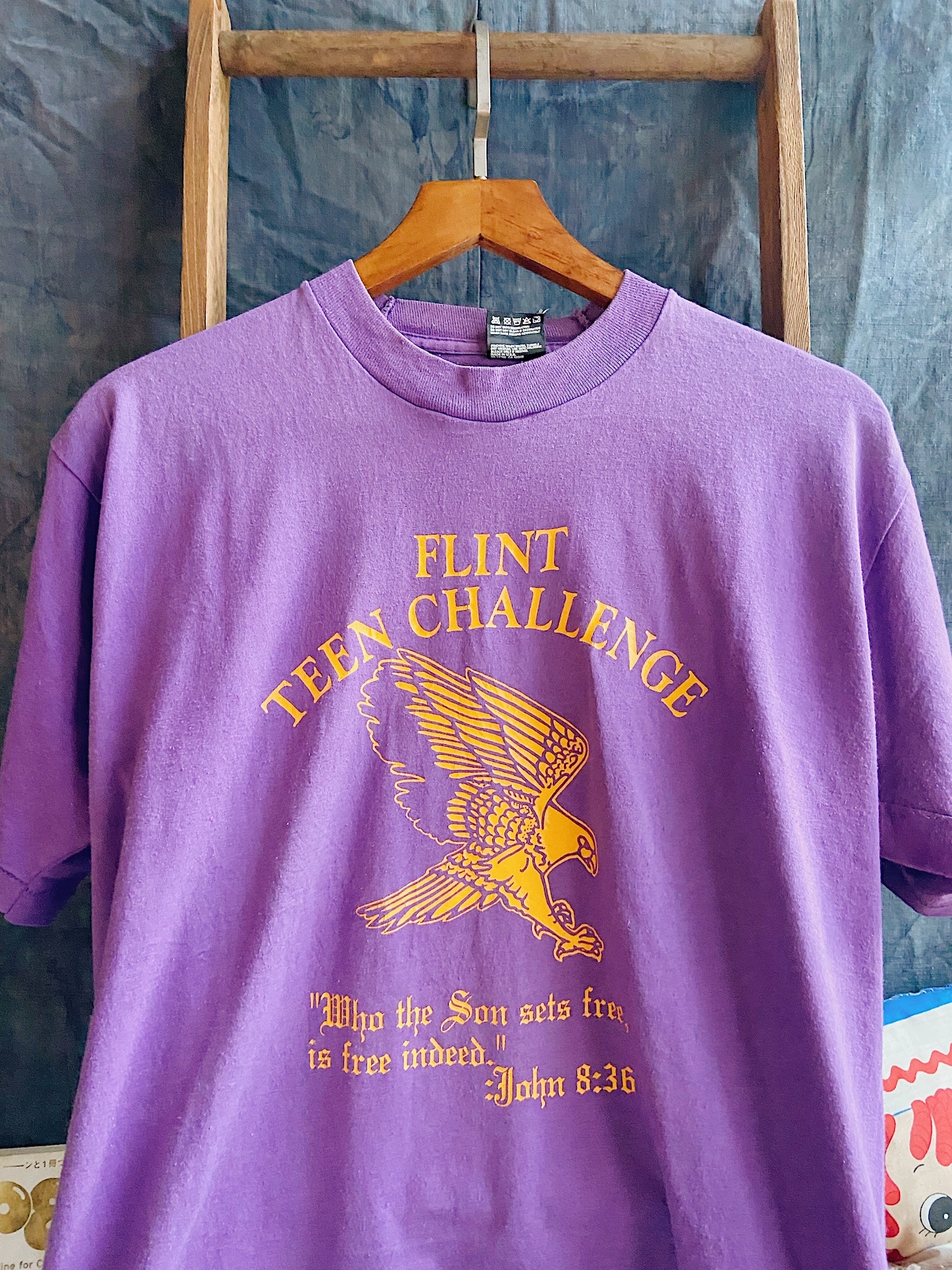 Vintage “ Flint Teen Challenge ” Purple T-shirt  / 美國製紫色古著短踢