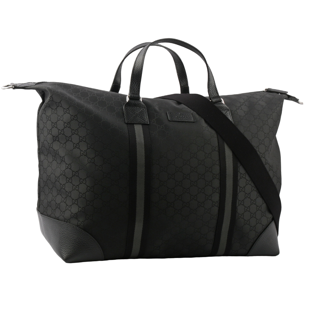 【GUCCI】GG Logo 帆布及皮革二用公事包/行李袋