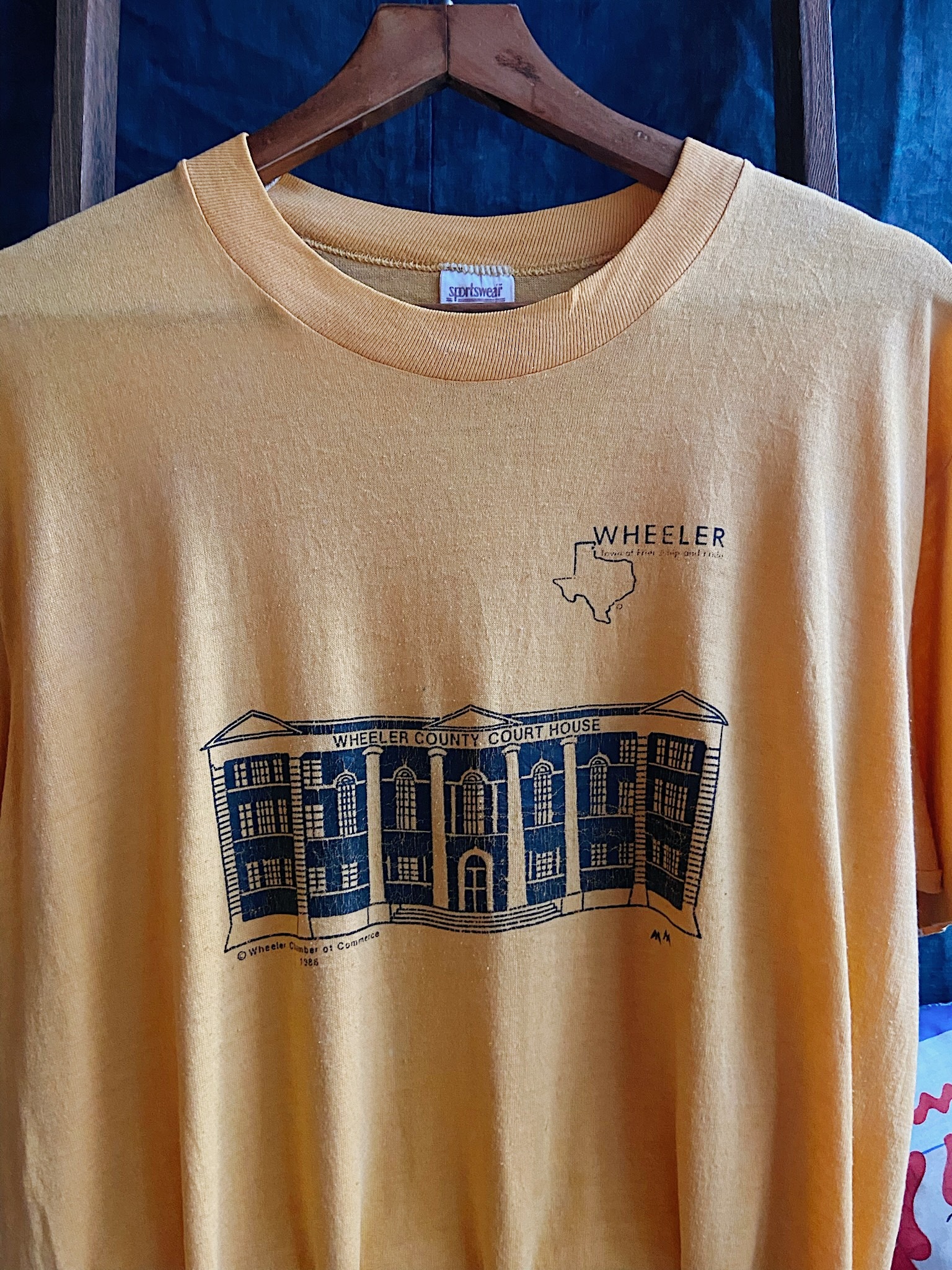 Vintage ” Wheerler “ Yellow T-shirt  / 美國製黃色古著短踢