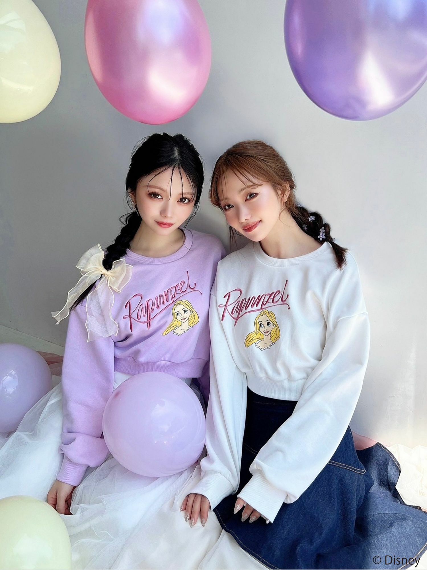 預購 - JP 長髮公主圖案短身衛衣