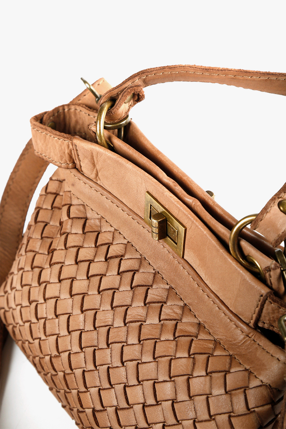 Milly 2 編織鈕扣雙層小提包 蘑菇