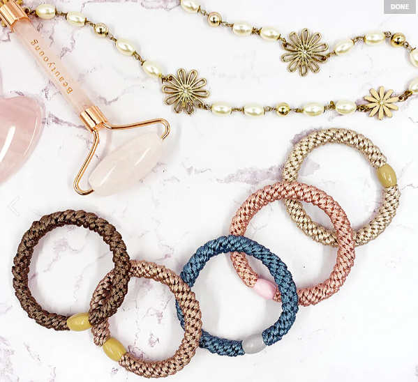 韓式時尚粗髮圈５入｜午後派對款