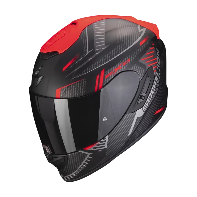 SCORPION EXO-1400 EVO AIR SHELL MATT BLACK RED 消光黑紅 彩繪 全罩帽 充氣式兩頰