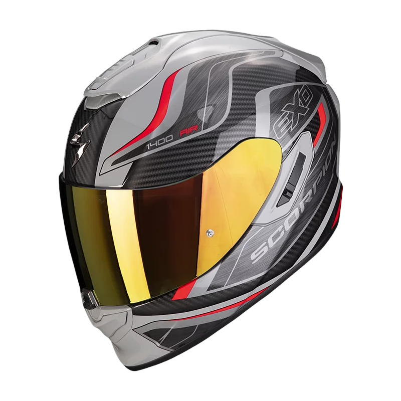 SCORPION EXO-1400 EVO AIR ATTUNE GREY BLACK RED 灰黑紅 彩繪 全罩帽 充氣式兩頰