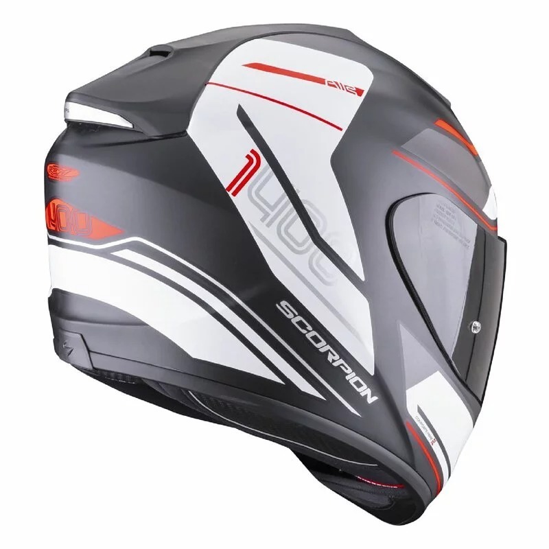 SCORPION EXO-1400 EVO AIR VITTORIA MATT BLACK WHITE 消光黑白 彩繪 全罩帽 充氣式兩頰