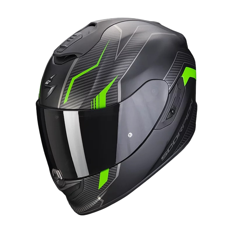 SCORPION EXO-1400 AIR FORTUNA MATT BLACK GREEN 消光黑綠  彩繪 全罩帽 充氣式兩頰
