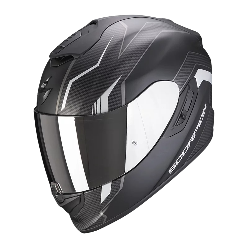 SCORPION EXO-1400 AIR FORTUNA MATT BLACK SILVER 消光銀  彩繪 全罩帽 充氣式兩頰
