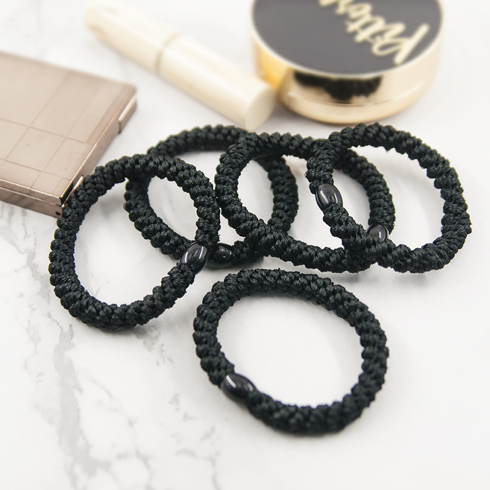 韓式時尚粗髮圈５入｜黑色款