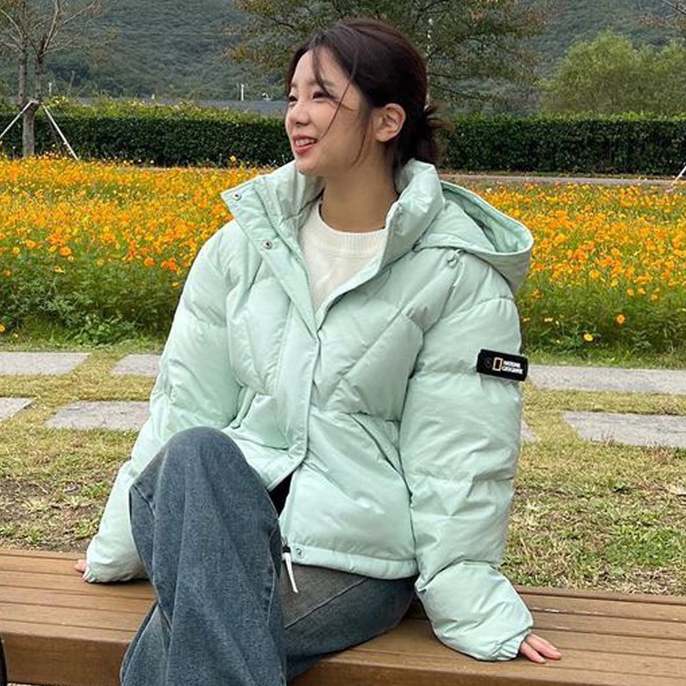 【極美品】grin グレナ ナイロンダウン ショートジャケット ミント Women's ANGELINA Cropped Duck Down Jacket - JADE