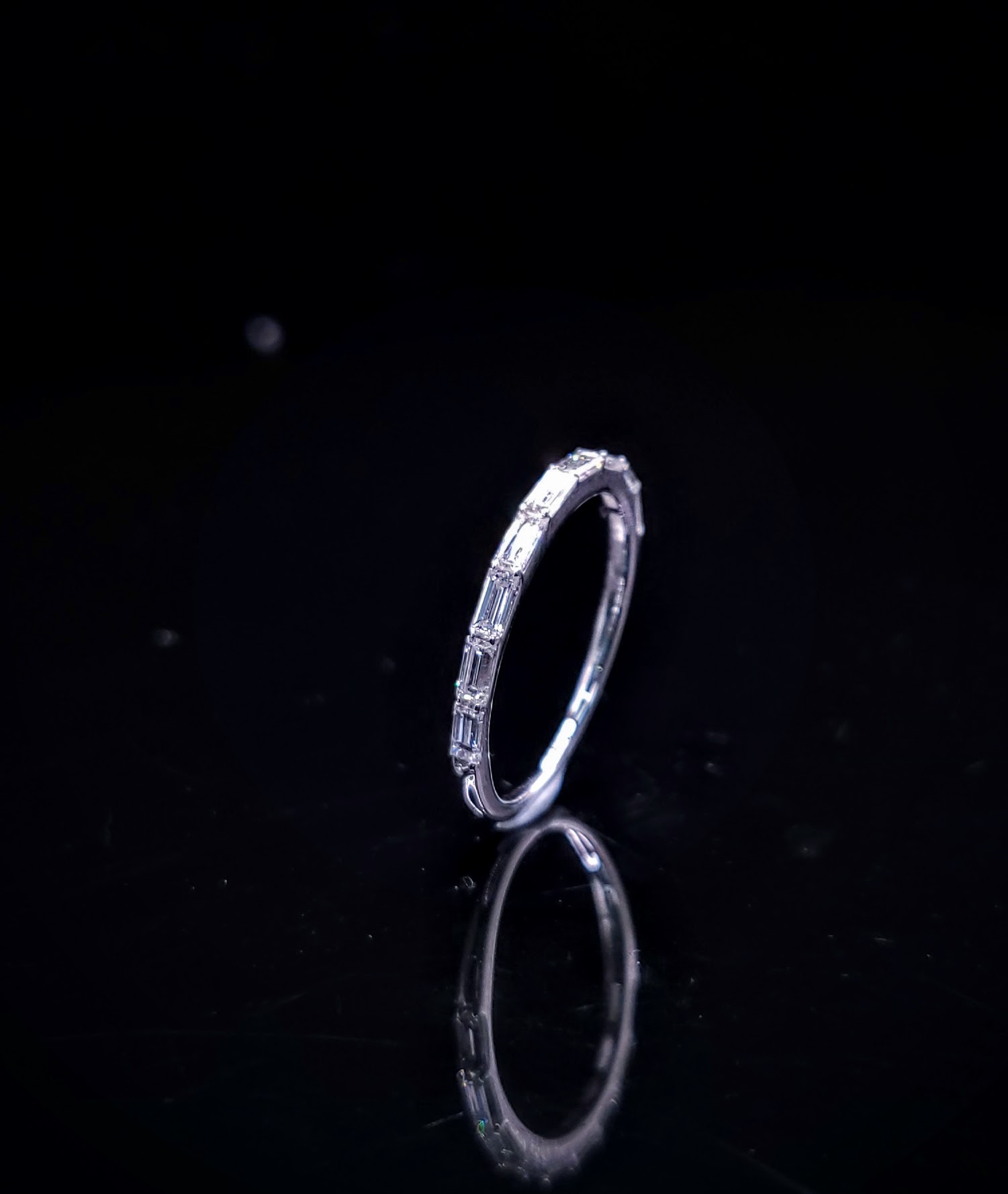 18K White Gold 0.50ct Baguette Cut Diamond Ring