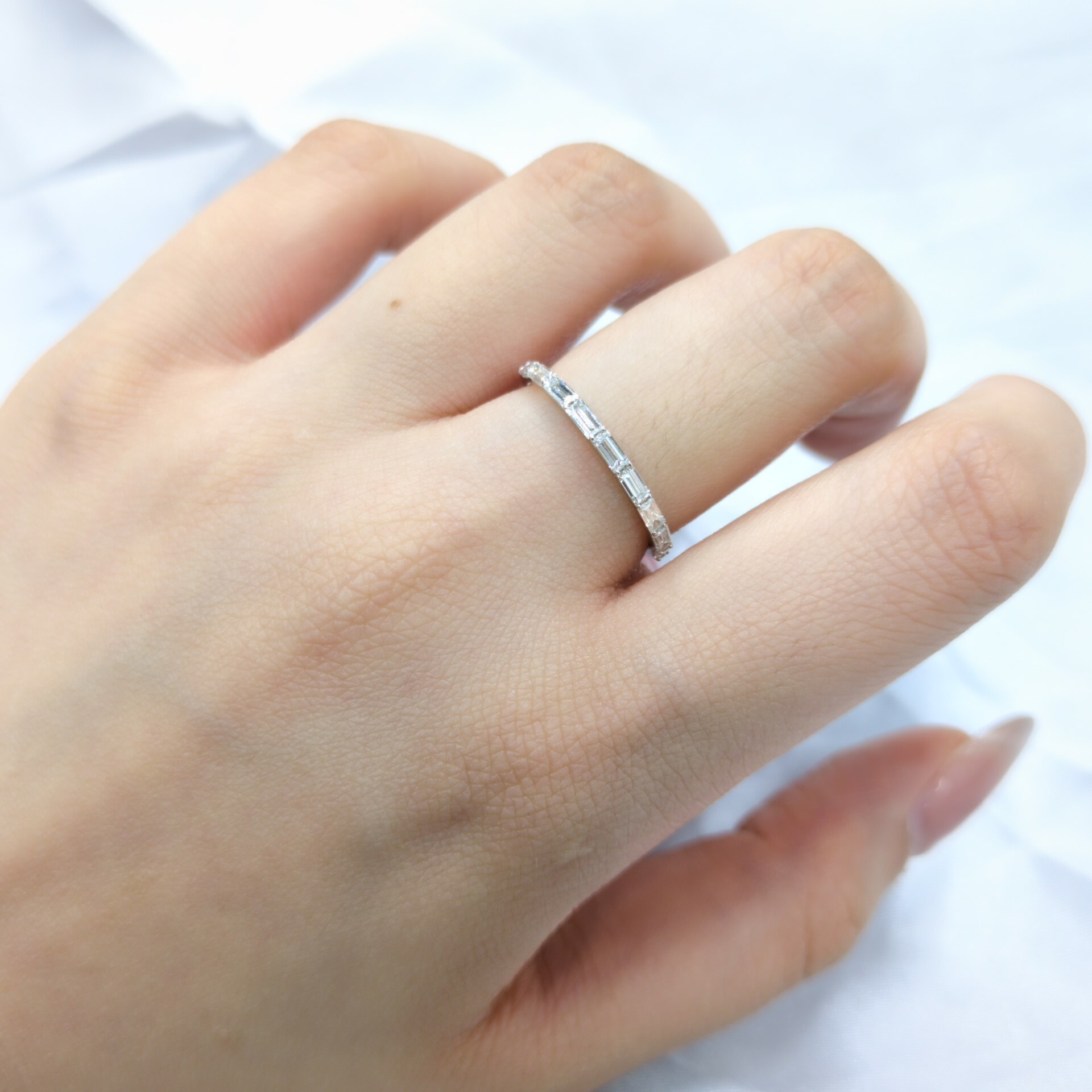 18K White Gold 0.50ct Baguette Cut Diamond Ring