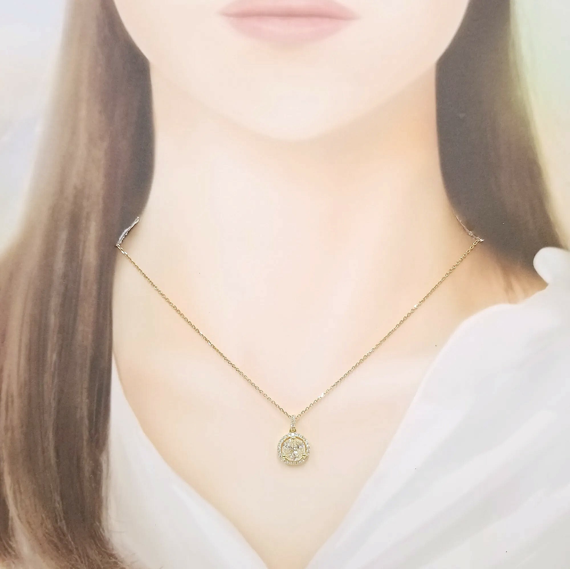 18K Yellow Gold 1.00ct Diamond Pendant