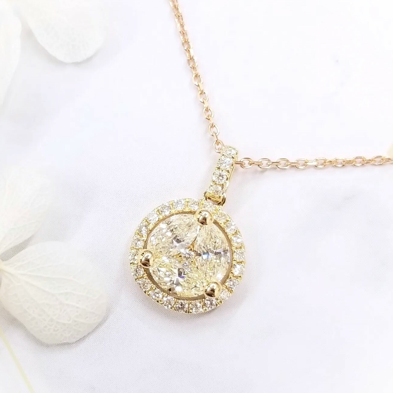 18K Yellow Gold 1.00ct Diamond Pendant