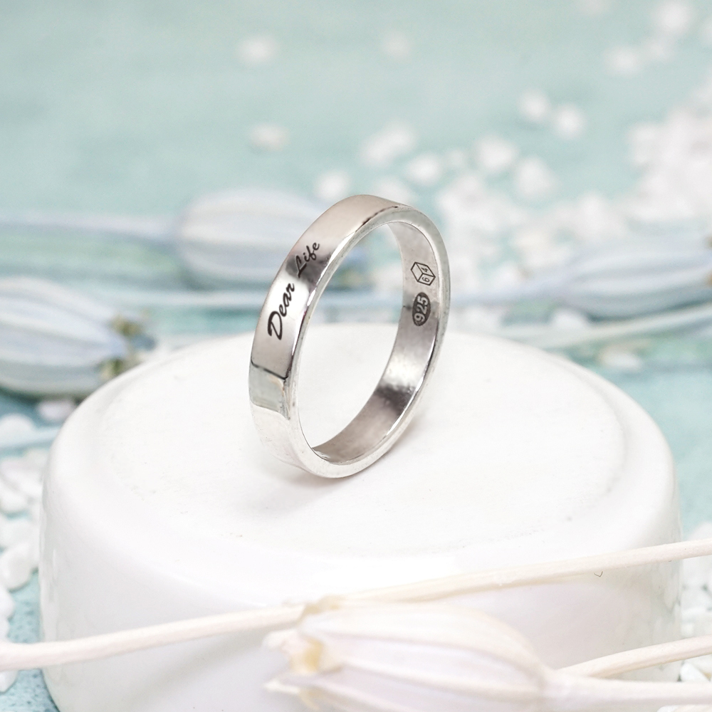 經典銀戒 4mm中版 925純銀戒指 刻字戒指 客製化訂製 男戒 女戒 中性戒指