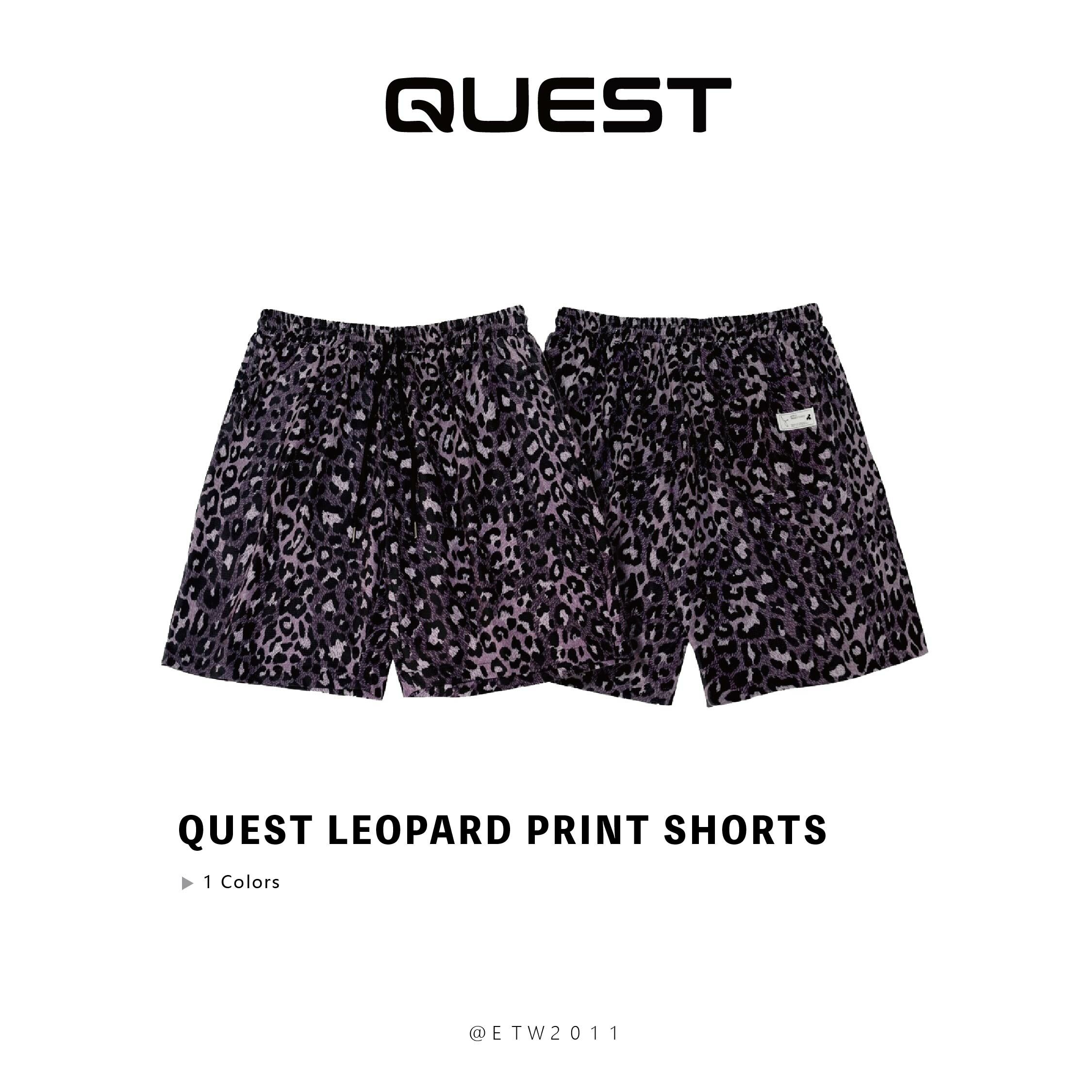 ☆ETW☆【EASY TO WEAR】QUEST LEOPARD PRINT SHORTS 涼感 紫色 豹紋 短褲