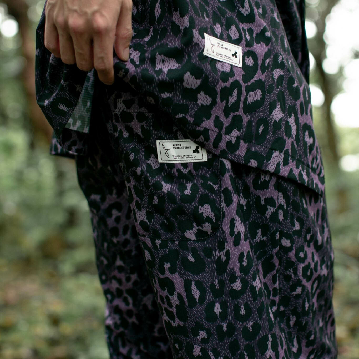 ☆ETW☆【EASY TO WEAR】QUEST LEOPARD PRINT SHORTS 涼感 紫色 豹紋 短褲