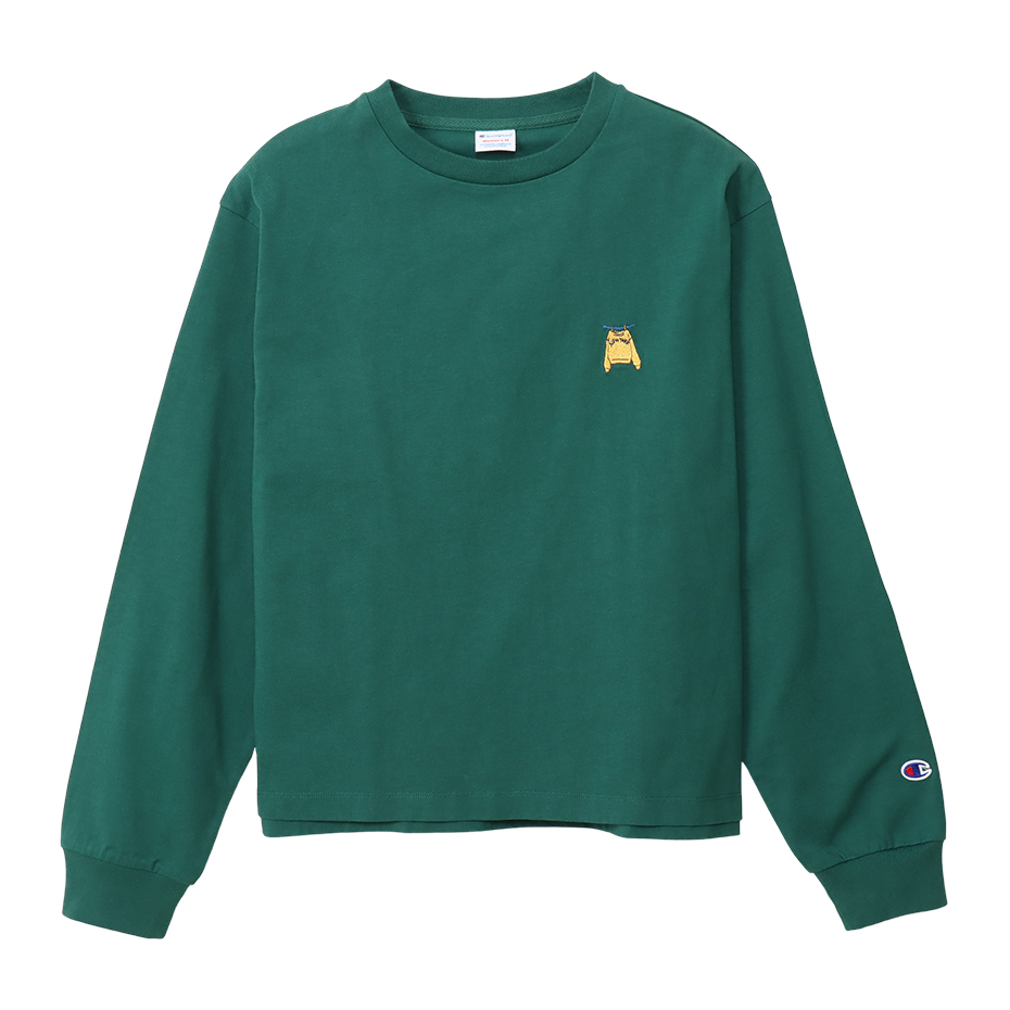 女款 -精緻小圖刺繡 圓領衛衣-綠色（CW-A402-605）