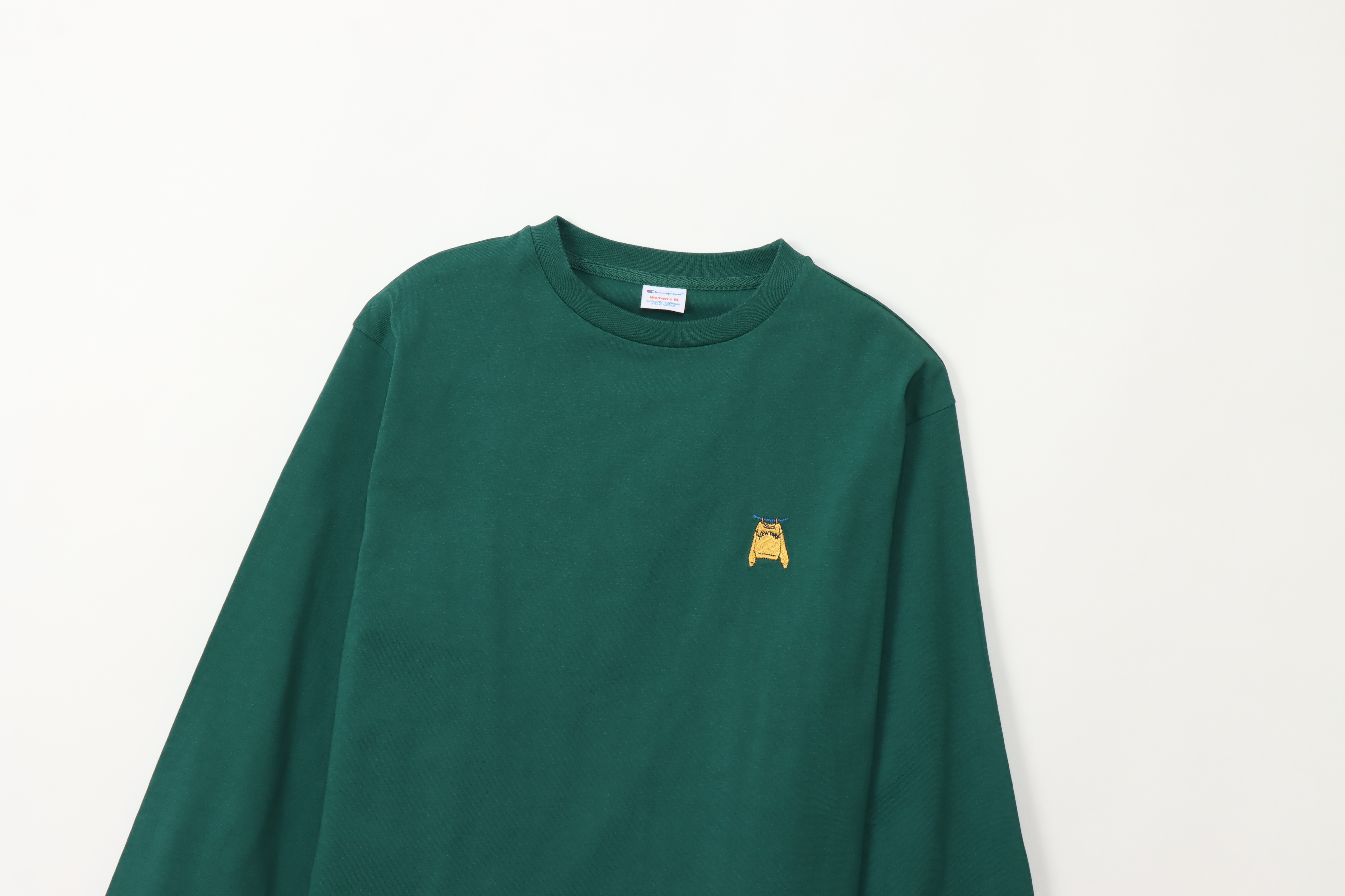 女款 -精緻小圖刺繡 圓領衛衣-綠色（CW-A402-605）