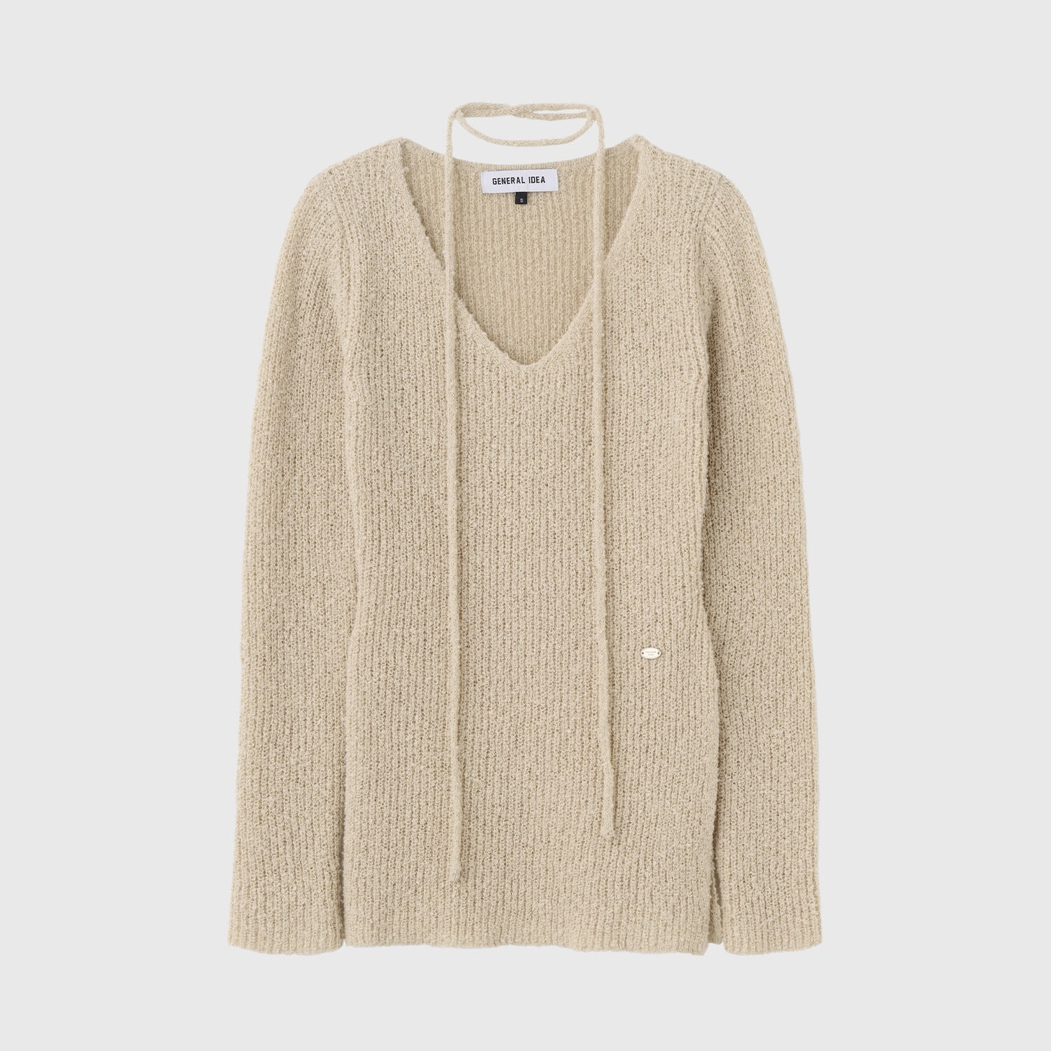 [GENERAL IDEA] SCARF LAYERED V-NECK PULLOVER