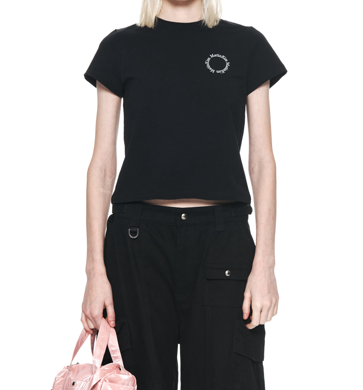 現貨 韓國品牌 Matin kim 圓環 小字 短版 短袖