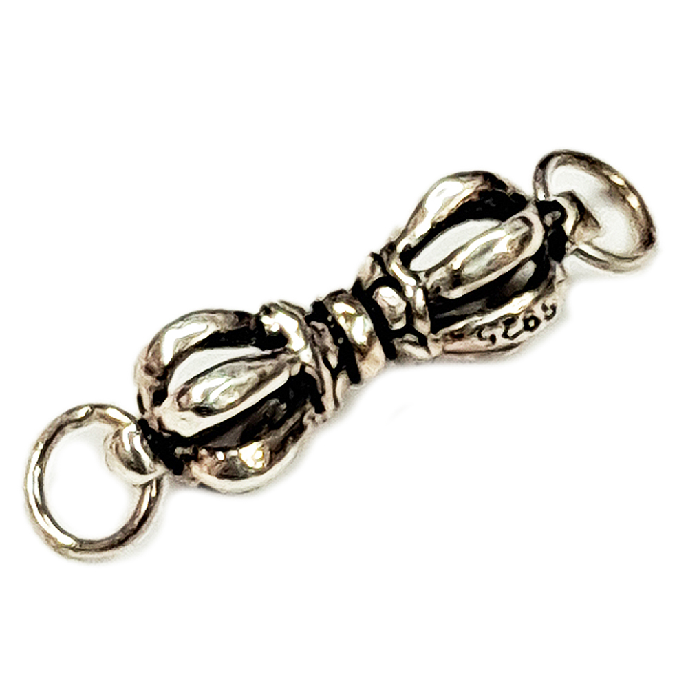 金剛杵 雙頭 DIY配件925純銀 1.9*0.公分【十方】143723