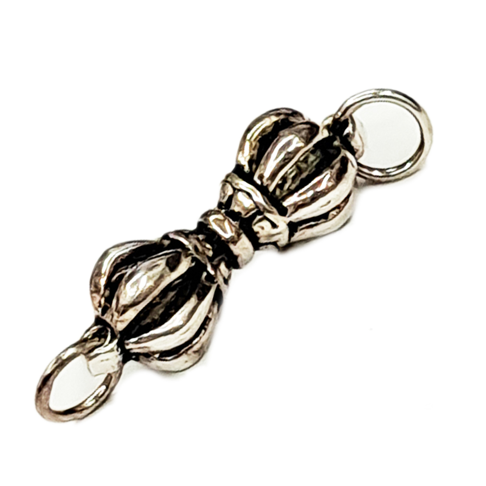 金剛杵 雙頭 DIY配件925純銀 1.9*0.公分【十方】143723