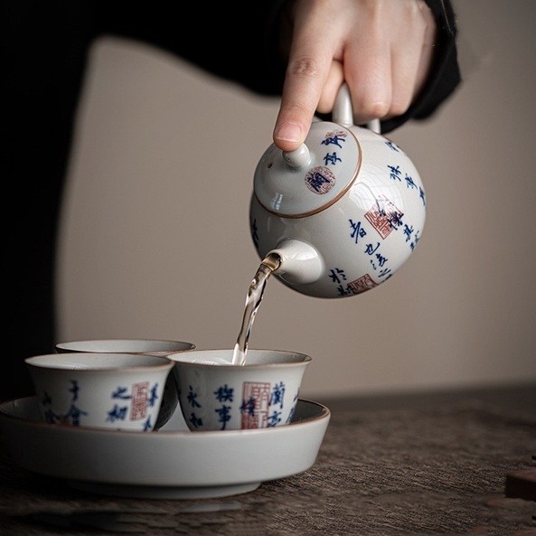 蘭亭序青花茶具組