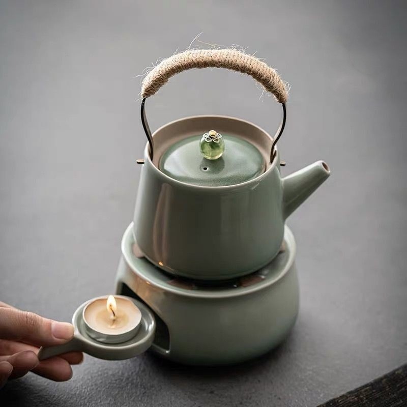 煙灰陶瓷溫茶爐組