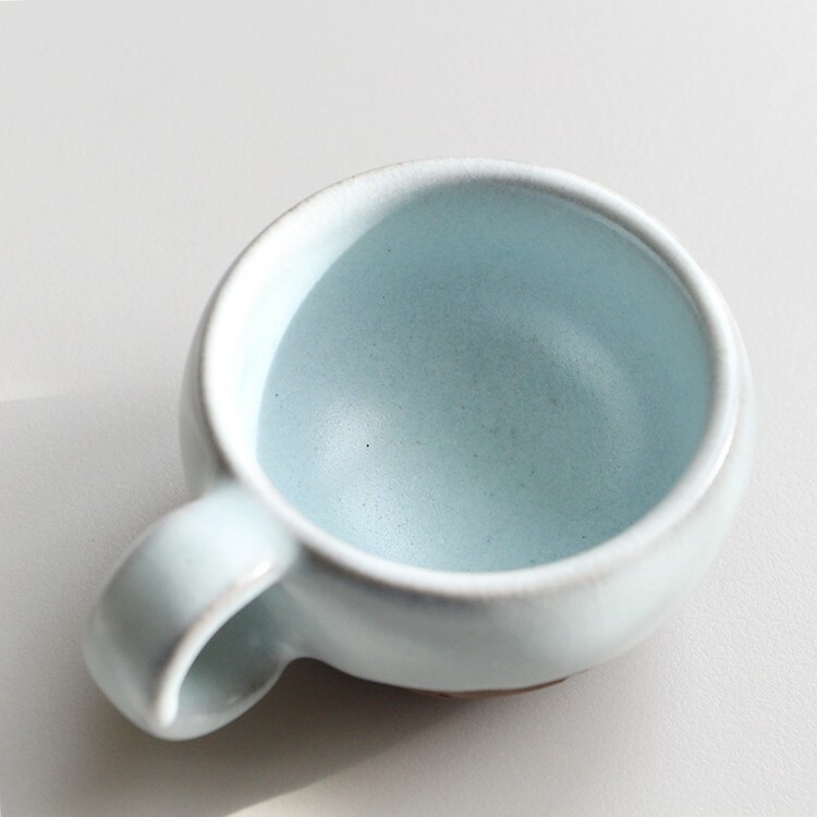 汝窯銅紅把手杯