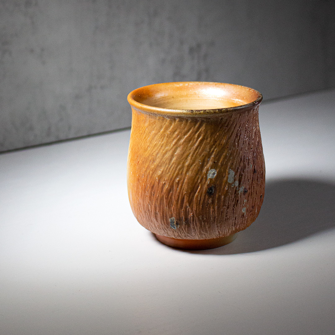 金波霞紋柴燒茶杯