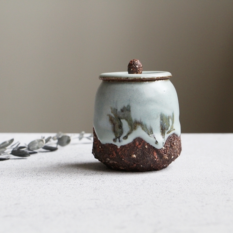 水墨汝窯岩礦茶葉罐