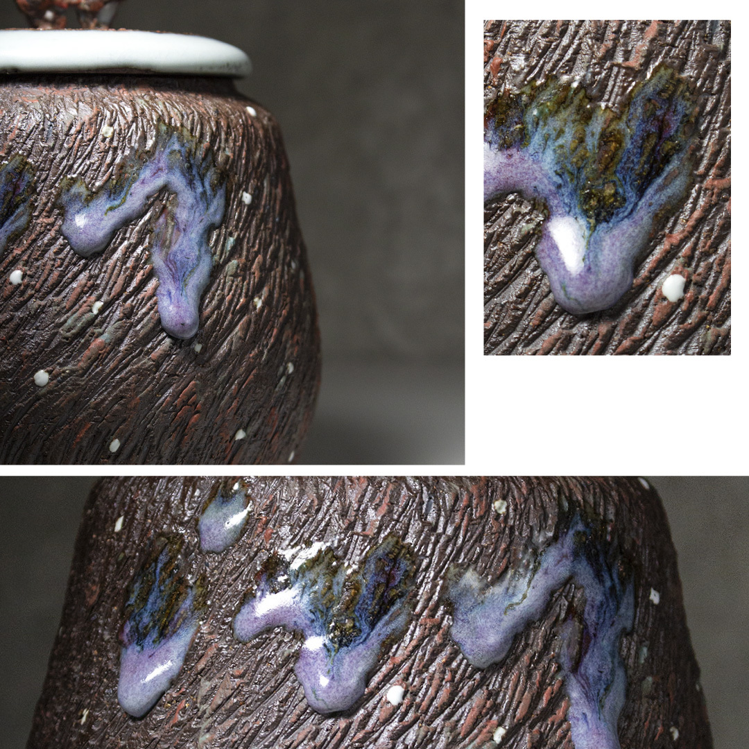 磚紅星點創作茶葉罐